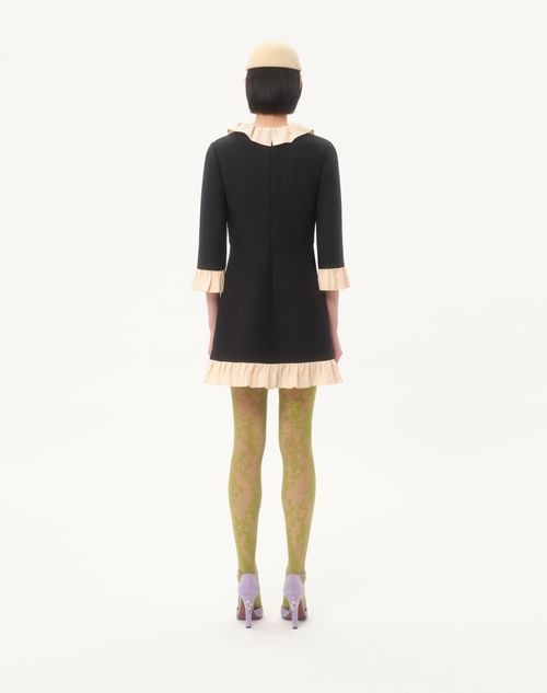 Valentino - Crepe Couture Short Dress - Black/birch - Woman - Dresses