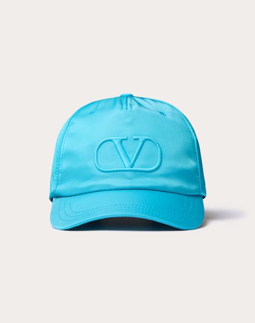 Valentino Garavani - Vlogo Signature Nylon Baseball Cap With Vlogo Embroidery - Sky Blue - Man - Hats And Gloves