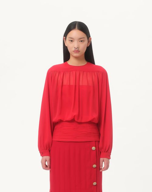 Valentino - Light Georgette Top - Paris - Woman - Shirts And Tops