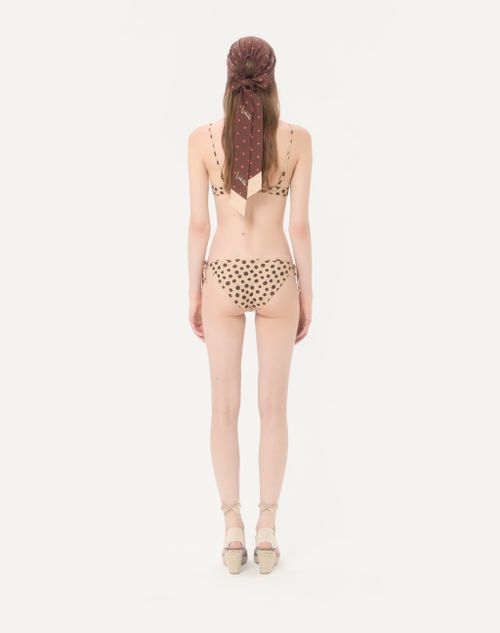 Valentino - Maillot De Bain En Lycra À Pois Plus De Pois Dalmata - Beige/chocolat - Femme - Beachwear