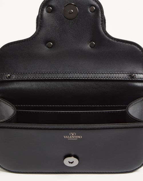 Valentino Garavani - Valentino Garavani Locò Small Shoulder Bag With Jewel Logo - Black - Woman - Shoulder Bags