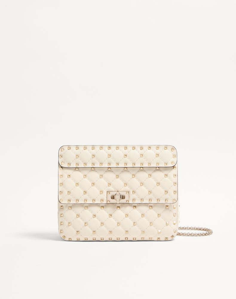 Valentino Garavani Women's Light Ivory Medium Nappa Rockstud Spike Bag Woman Uni