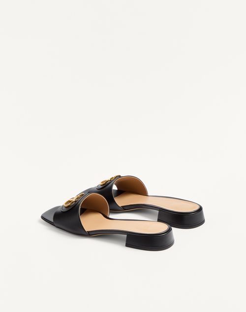 Valentino Garavani - Vlogo Signature Slide Sandal In Calfskin 20mm - Black - Woman - Slides And Thongs