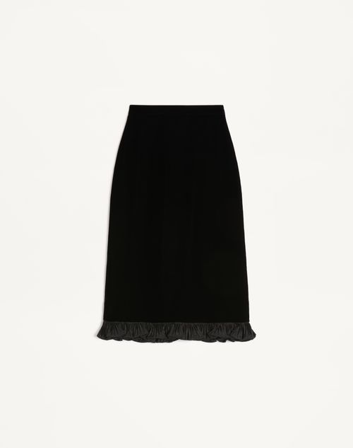 Valentino - Sablé Velvet Skirt - Black - Woman - Skirts