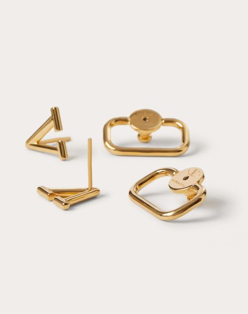 Valentino Garavani - Vロゴ シグネチャー メタル ピアス - ゴールド - ウィメンズ - ジュエリー