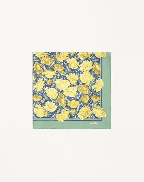 Valentino Garavani Après L'hiver Poppies Silk Scarf Woman Green/multicolour Onesize