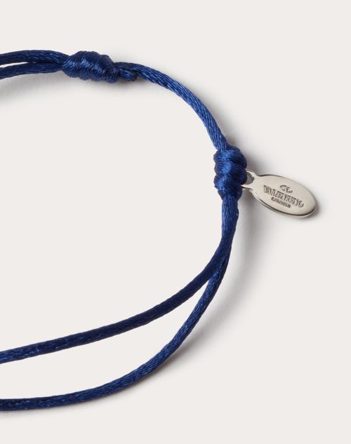 Valentino Garavani - Vlogo Signature Cotton Bracelet - Blue - Man - Jewelry