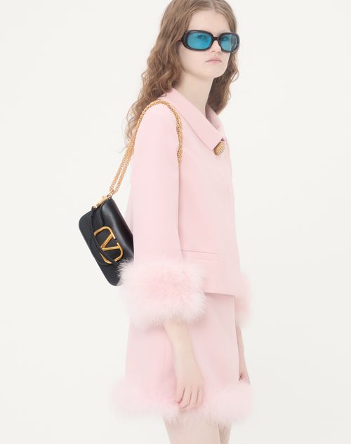 Valentino Garavani - Valentino Garavani Locò Small Shoulder Bag In Calfskin - Black - Woman - Shoulder Bags