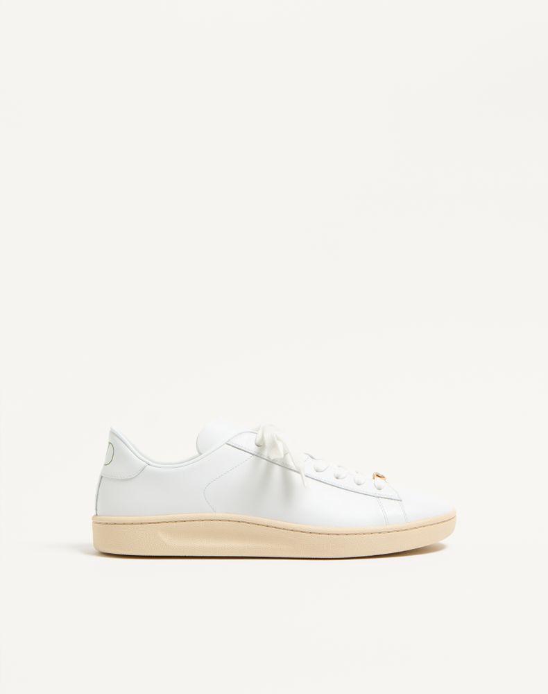 Valentino Garavani Premium Leather High-top Sneaker For Men In White
