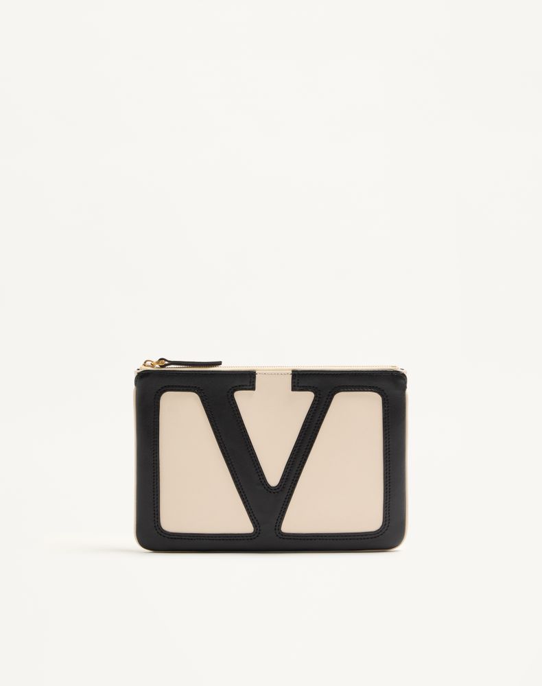 Valentino Garavani Women's Butter/Black Viva Superstar Nappa Pouch Woman Uni