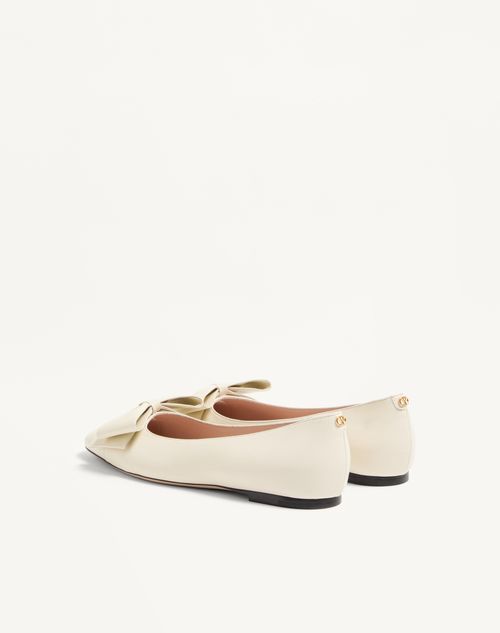 Valentino Garavani - Bowow Kidskin Ballerina - Ivory - Woman - Ballerinas
