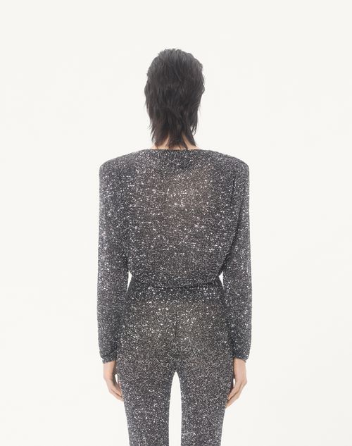 Valentino - Sequin Thread Jumper - Black/silver - Woman - Knitwear
