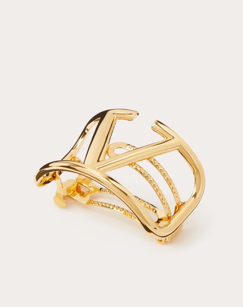 Valentino Garavani - Vlogo Signature Metal Hair Clip - Gold - Woman - Hair Accessories