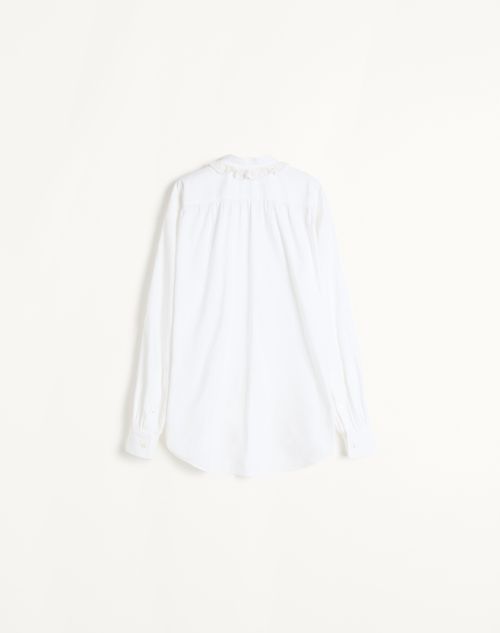 Valentino - Embroidered Cotton And Linen Top - White - Woman - Shirts And Tops