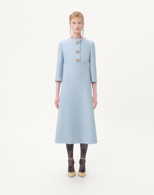 Valentino - Crepe Couture Midi Dress - Pastel Gray - Woman - Dresses
