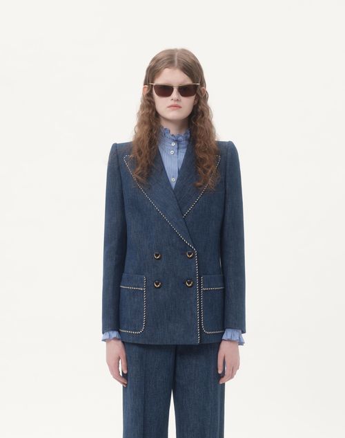 Valentino - Chambray Denim Jacket - Blue - Woman - Denim