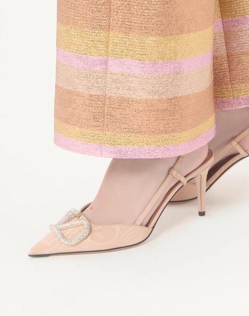Valentino Garavani - Vlogo Signature Slingback Pumps In Moiré Fabric 80mm - Pink - Woman - Pumps