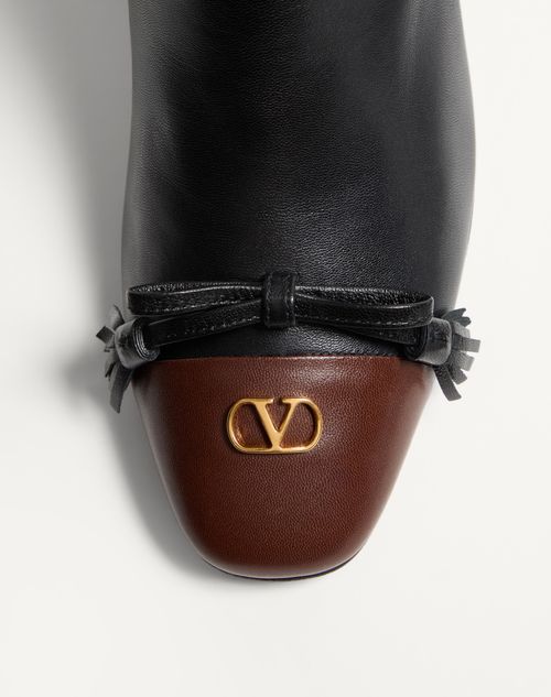 Valentino Garavani - Valet Du Roi Kidskin Leather Ankle Boot 60mm - Black/coffe - Woman - Boots