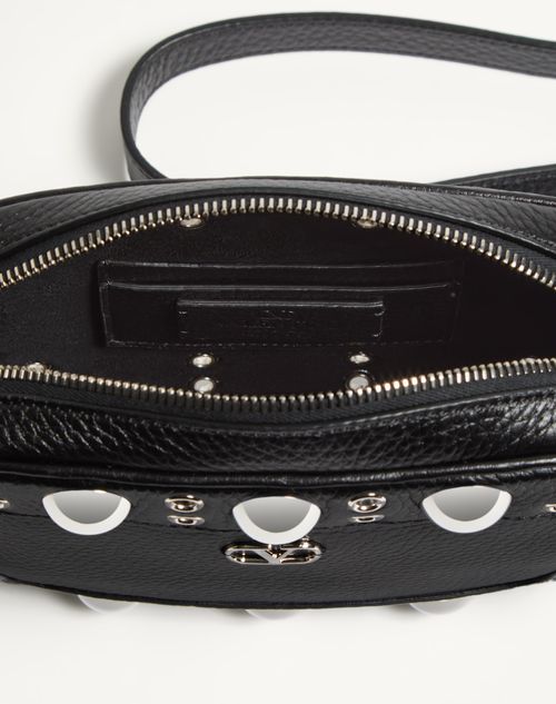 Valentino Garavani - Valentino Garavani Nellcôte Shoulder Bag In Grainy Calfskin - Black - Man - Shoulder Bags