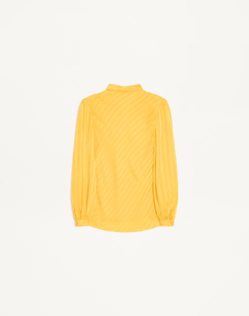 Valentino - Vlogo Striped Jacquard Top - Yellow - Woman - Shirts And Tops