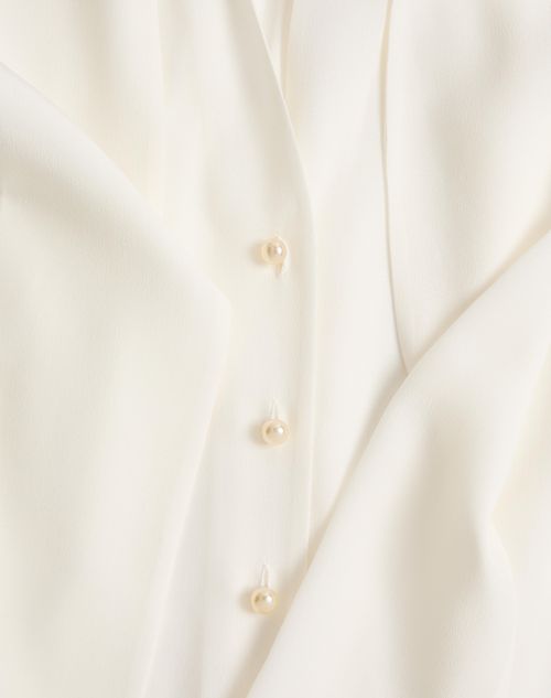 Valentino - Crepe De Chine Shirt - Ivory - Woman - Shirts & Tops