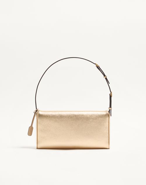 Valentino Garavani - Valentino Garavani Devain Small Shoulder Bag In Laminated Nappa Leather - Gold - Woman - Shoulder Bags