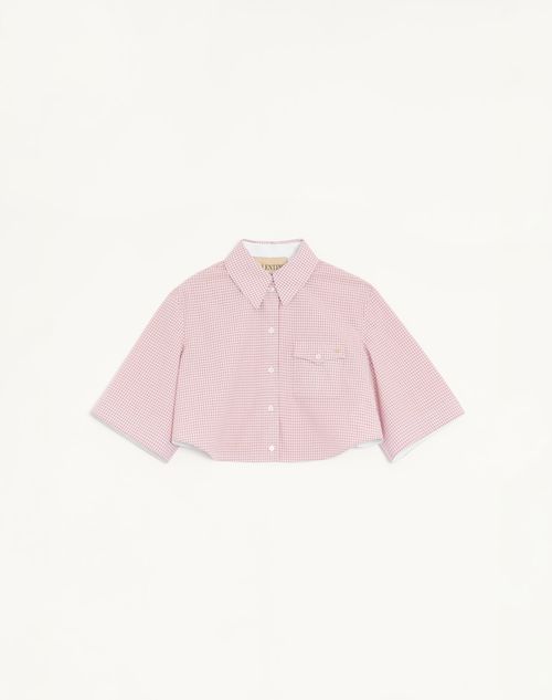 Valentino - Shirt With Checked Pattern - Pink/ivory - Woman - Shirts And Tops