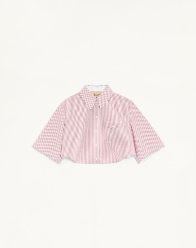 Valentino Women's Pink/Ivory Shirt With Checked Pattern Woman 48