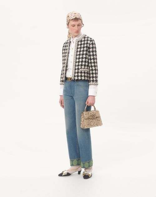 Valentino Garavani - Valentino Garavani Vsling Small Python Handbag - Cream/white - Woman - Top Handle Bags