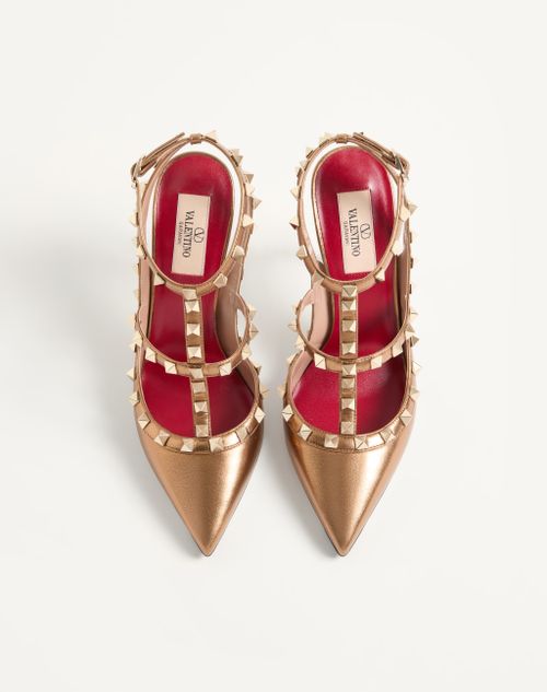 Valentino Garavani - Rockstud Pump In Laminated Nappa Leather 100mm - Gold - Woman - Pumps