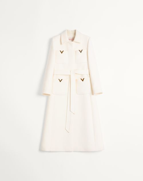 Valentino - Drill Double Coat - Ivory - Woman - Coats And Outerwear
