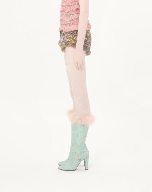 Valentino - Apres L'hiver Gobelin Shorts Fiorellini - Black/multicolour - Woman - Trousers And Shorts