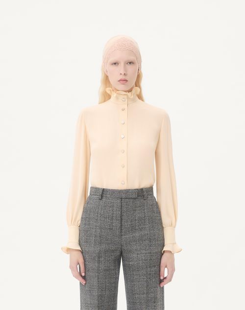 Valentino - Georgette Blouse - Birch - Woman - Shirts And Tops