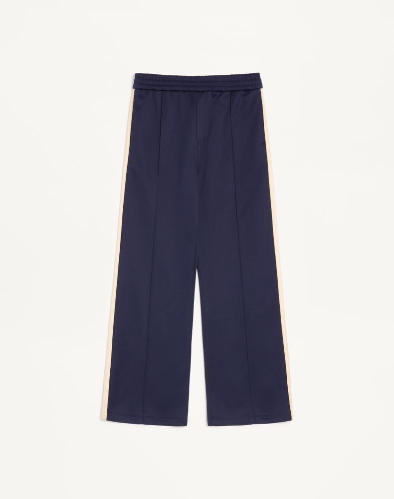 Valentino Men's Navy/Butter Acetate Trousers With Vlogo Patch Man Xxl
