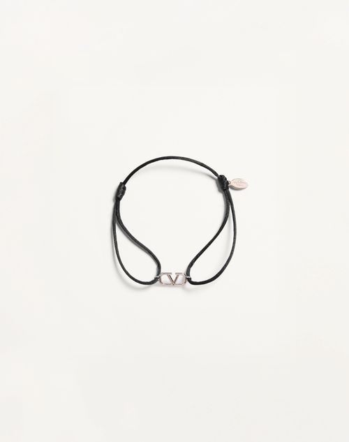 Valentino Garavani - Vlogo Signature Cotton Bracelet - Black - Man - Jewelry