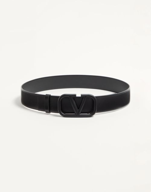 Valentino Garavani - Cintura Vlogo Signature In Vitello 40 Mm - Nero - Uomo - Accessori