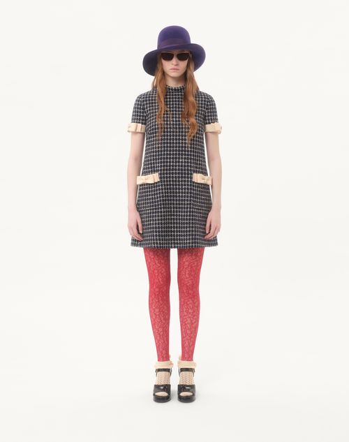 Valentino - Bouclé Short Dress - Navy/ivory - Woman - Dresses
