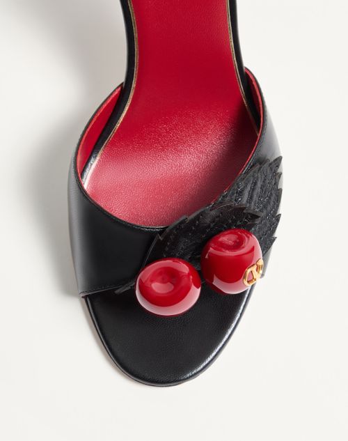 Valentino Garavani - Cherryfic Kidskin Sandal 100mm - Black - Woman - Sandals