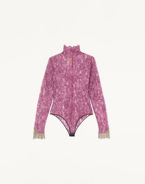 Valentino - Lace Bodysuit - Maroon - Woman - Lingerie