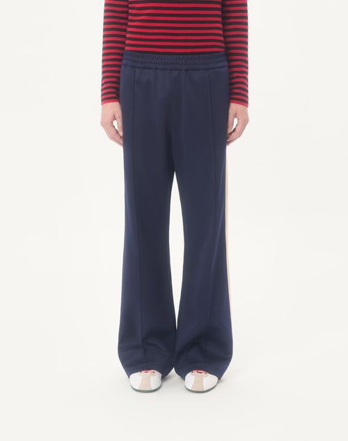 Valentino - Pantaloni Valentino In Acetato Con Patch Vlogo - Navy/burro - Uomo - Pantaloni E Shorts