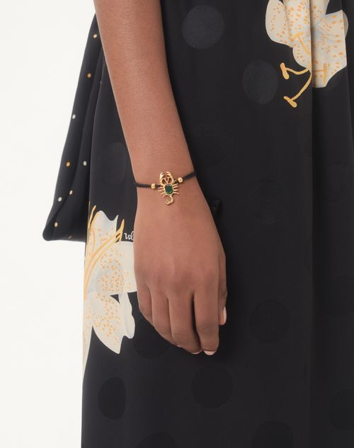 Valentino Garavani - Gardienne Metal, Crystal, And Rope Bracelet With Tassels - Antique Brass/black - Woman - Fashion Jewelry