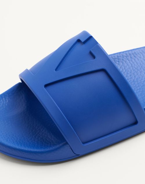 Valentino Garavani - Coolside Rubber Slide Sandal - Acid Bluette - Man - Sandals