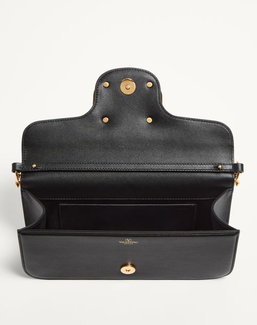 Valentino Garavani - Valentino Garavani Locò Calfskin Shoulder Bag - Black - Woman - Shoulder Bags