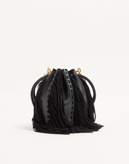 Valentino Garavani - Sac Seau En Cuir Valentino Garavani Nellcôte Petit Modèle - Noir - Femme - Sacs Porté Épaule