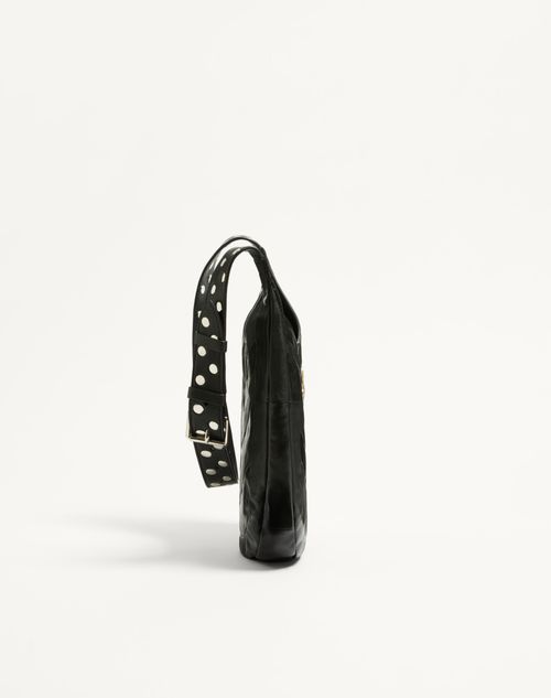 Valentino Garavani - Valentino Garavani Hoboho Small Hobo Bag In Chevron-patterned Nappa Leather - Black - Woman - Shoulder Bags