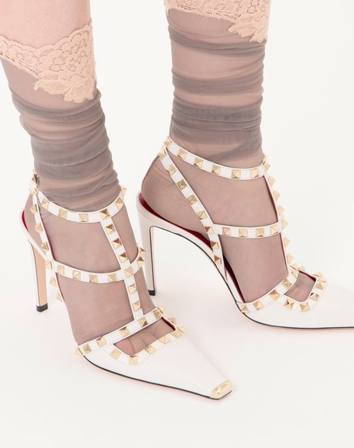 Valentino Garavani - ロックスタッズ キッドスキン パンプス 100mm - ホワイト - ウィメンズ - パンプス
