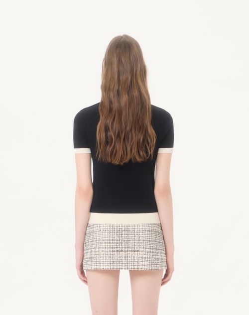 Valentino - Cotton Jumper - Black/latte - Woman - Knitwear