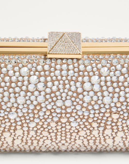 Valentino Garavani - Carry Secrets Rhinestone Minaudiere - Crystal/honey - Woman - Clutches