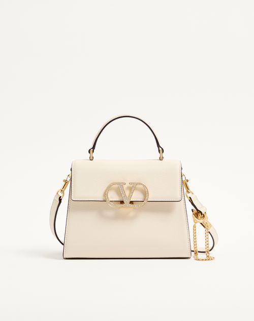 Valentino Garavani - Small Vsling Handbag With Jewel Logo - Light Ivory - Woman - Top Handle Bags