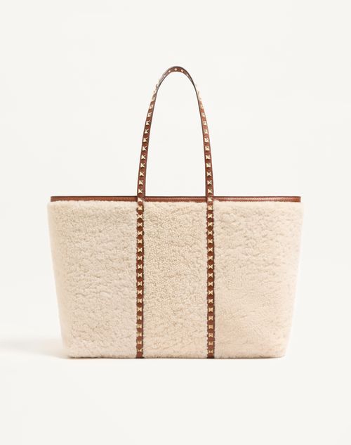 Valentino Garavani - Cabas Valentino Garavani Rockstud En Peau De Mouton - Raspberry Pink - Femme - Cabas